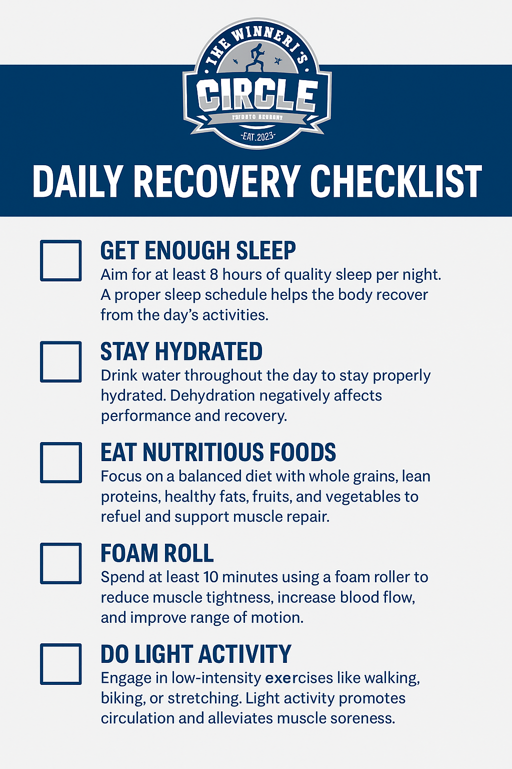 Daily Recovery Checklist (Free Download)